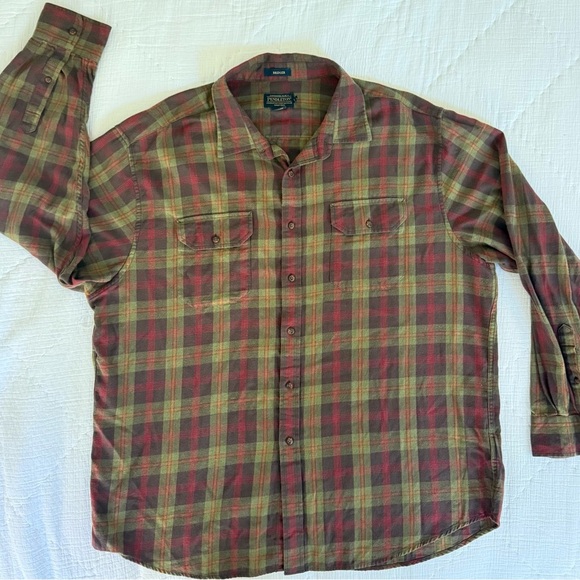 Pendleton Bridger Plaid Button Front Shirt XXL Wool Blend Flannel - Picture 2 of 11